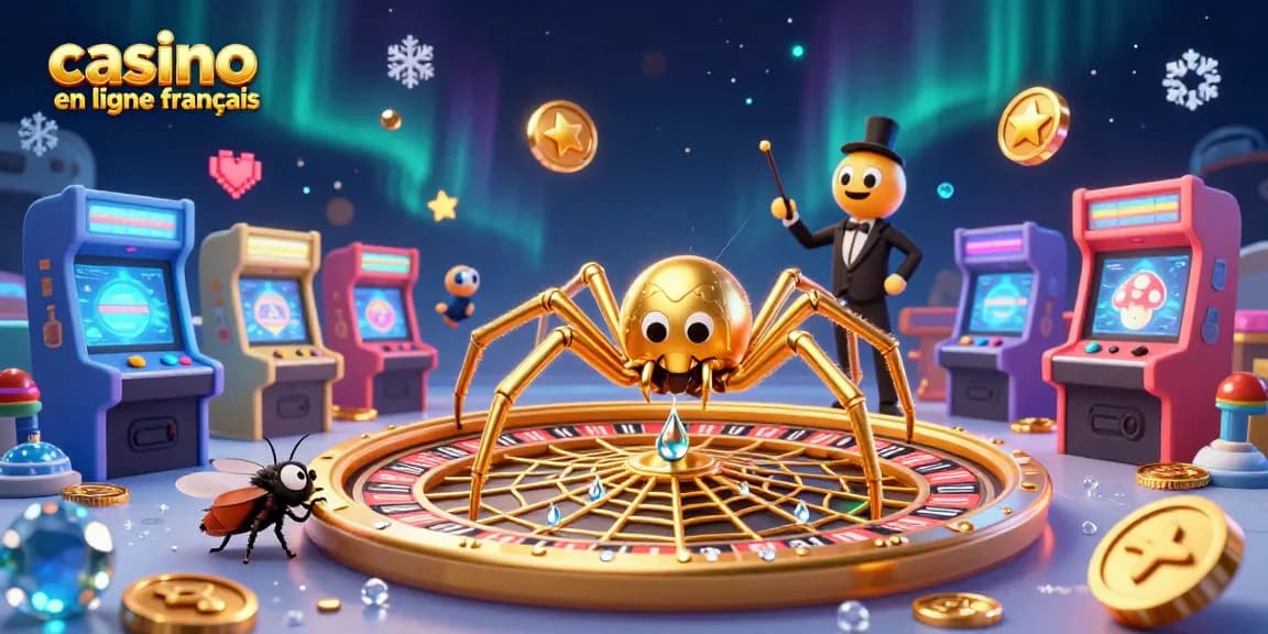 Pariez au casino en ligne français avec une illustration dynamique de casino.