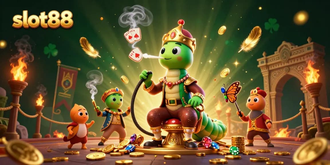 Experience thrilling slot88 action in a vibrant 3D casino illustration featuring unique characters and elements.