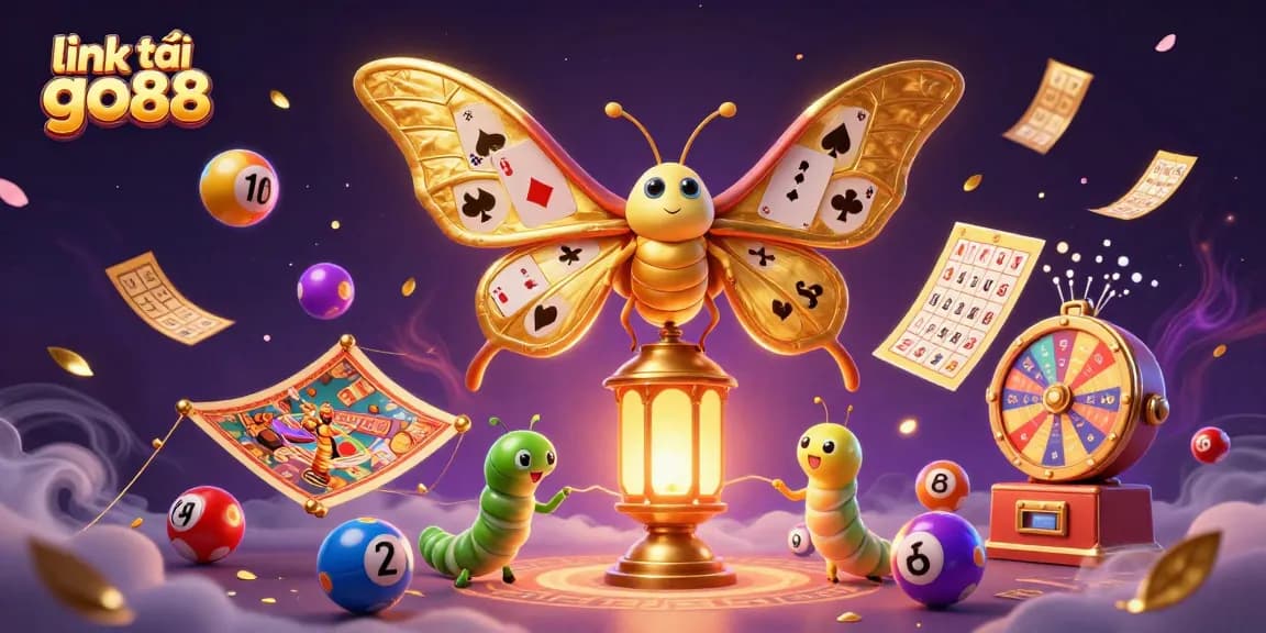 Engaging illustration showcasing link tải go88 with vibrant casino motifs and enchanting characters.