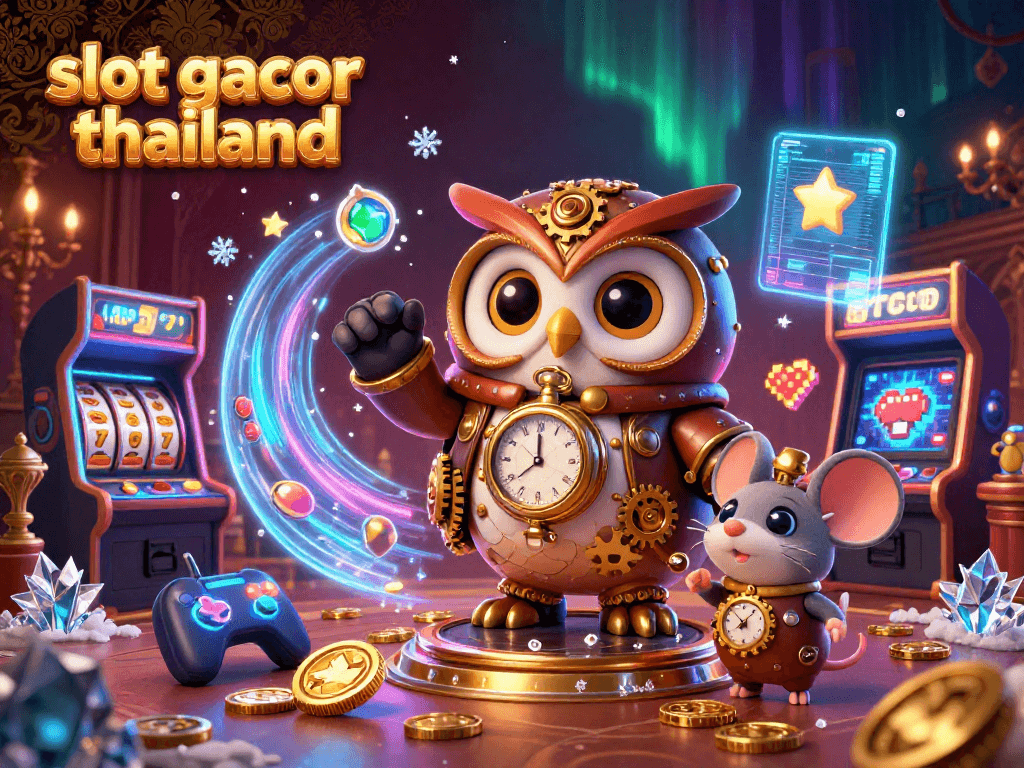 Experience thrilling action with slot gacor thailand amidst a vibrant 3D casino scene.