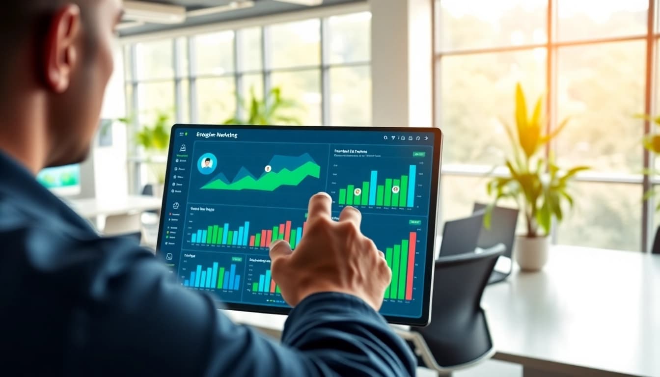 Engaging view of an smm panel interface in a modern office with analytical data.