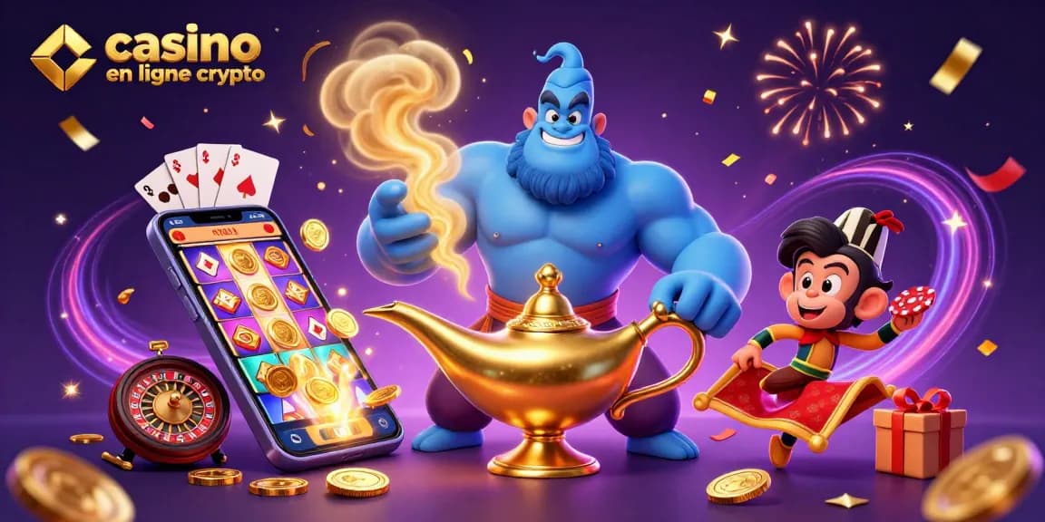 Faites glisser les jetons de poker dans un casino en ligne crypto animé rempli de magie.