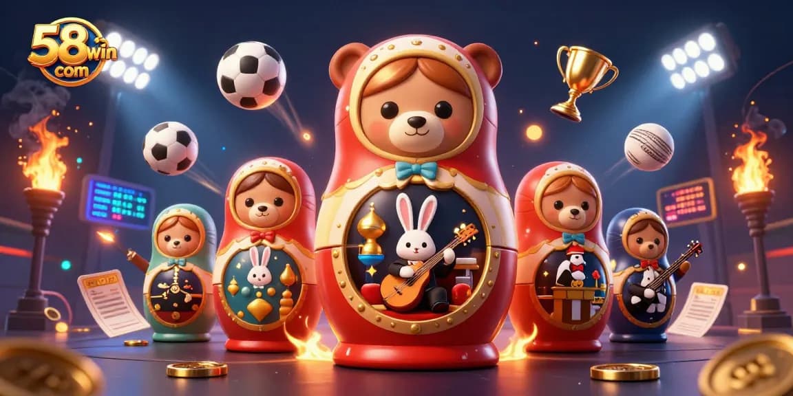 Engage with the action at 58win com with vibrant casino characters and sports elements.