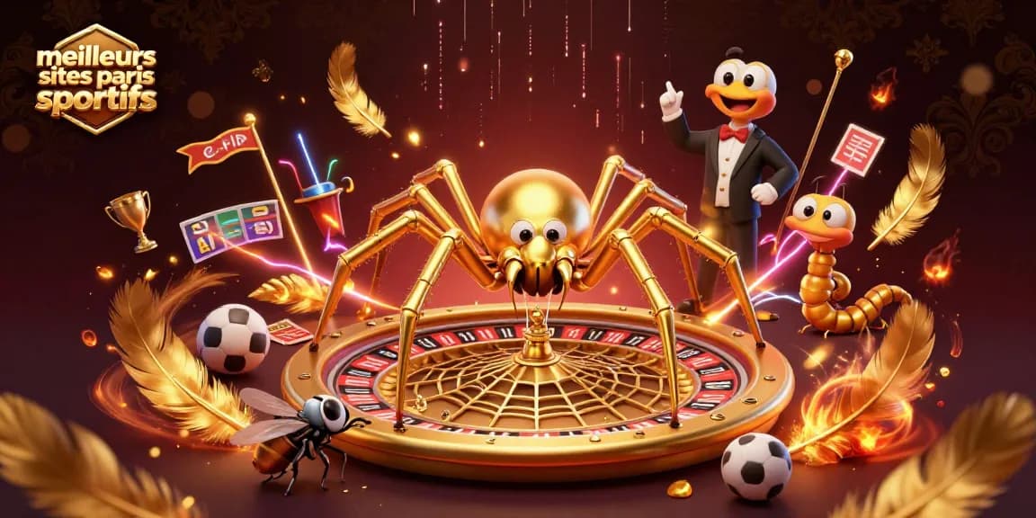 Pariez sur les meilleurs sites de paris sportifs avec cette illustration dynamique d'un casino 3D captivant.