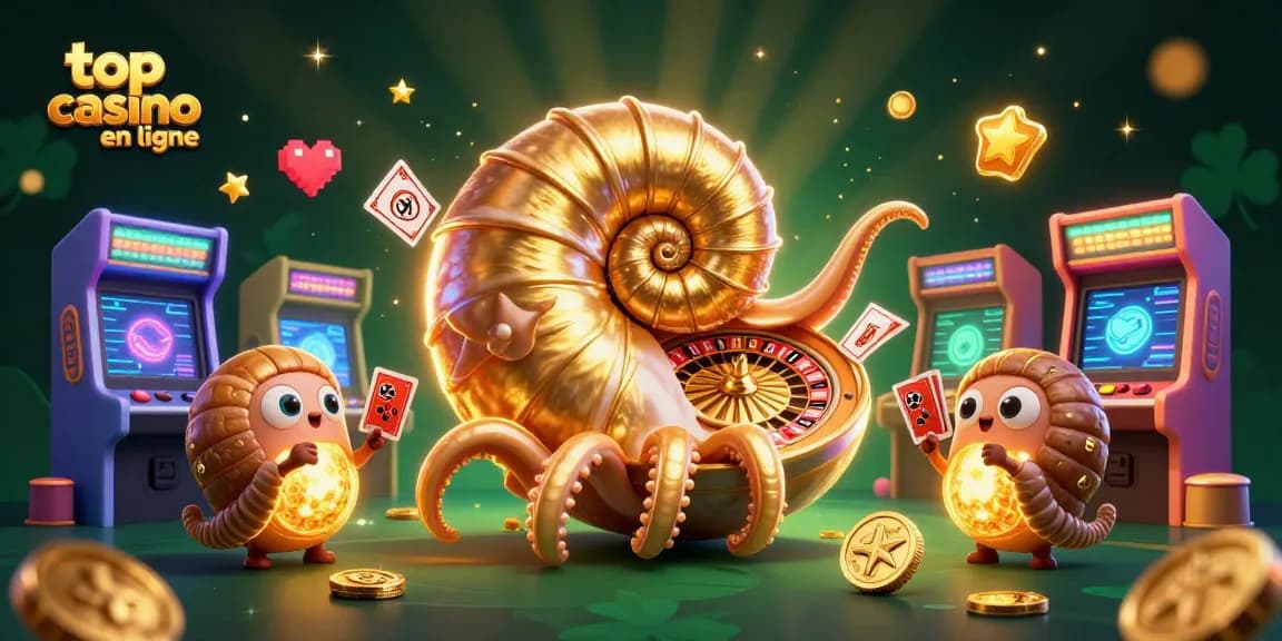 Découvrez le top casino en ligne avec une scène dynamique de jeu, des cartes et des machines à sous.