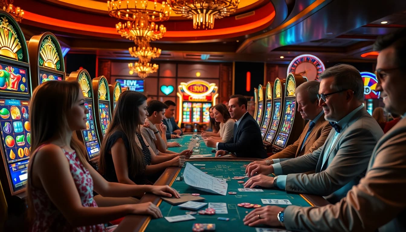 Engage with the slot bet kecil scene showcasing players thriving at a vibrant casino table.