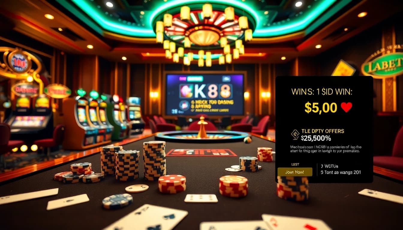 Engage in high-stakes poker action with NK88 casino chips and cards.