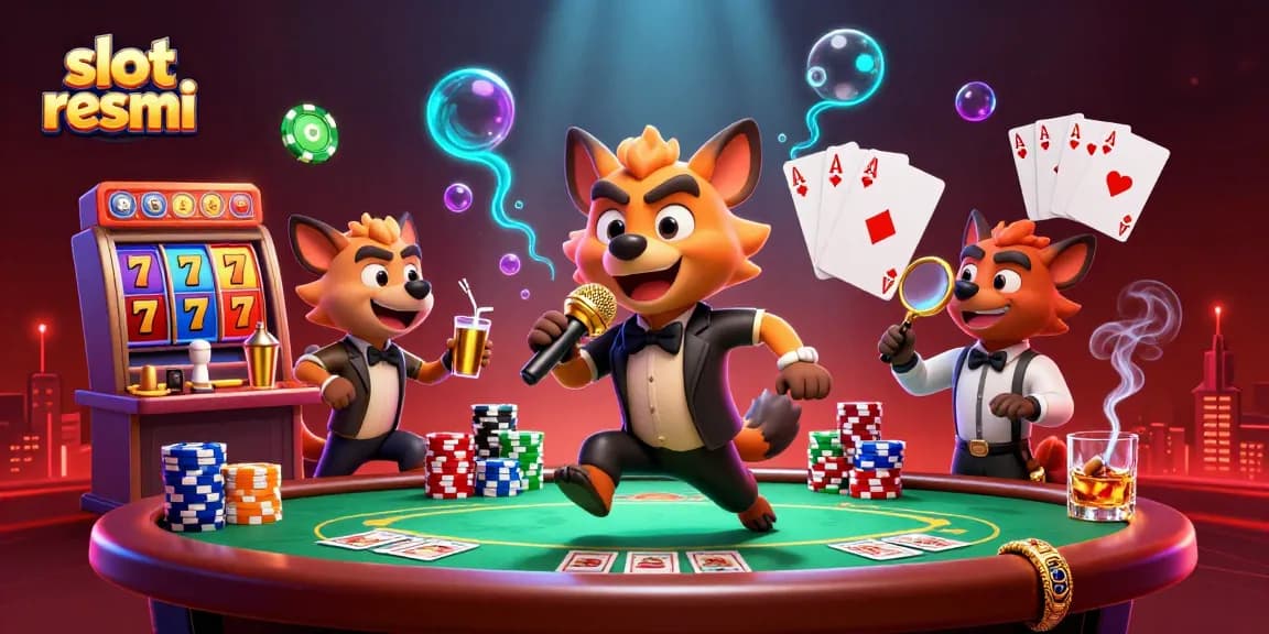 Hit the jackpot at Slot Resmi with hyenas enjoying a comedy casino night!