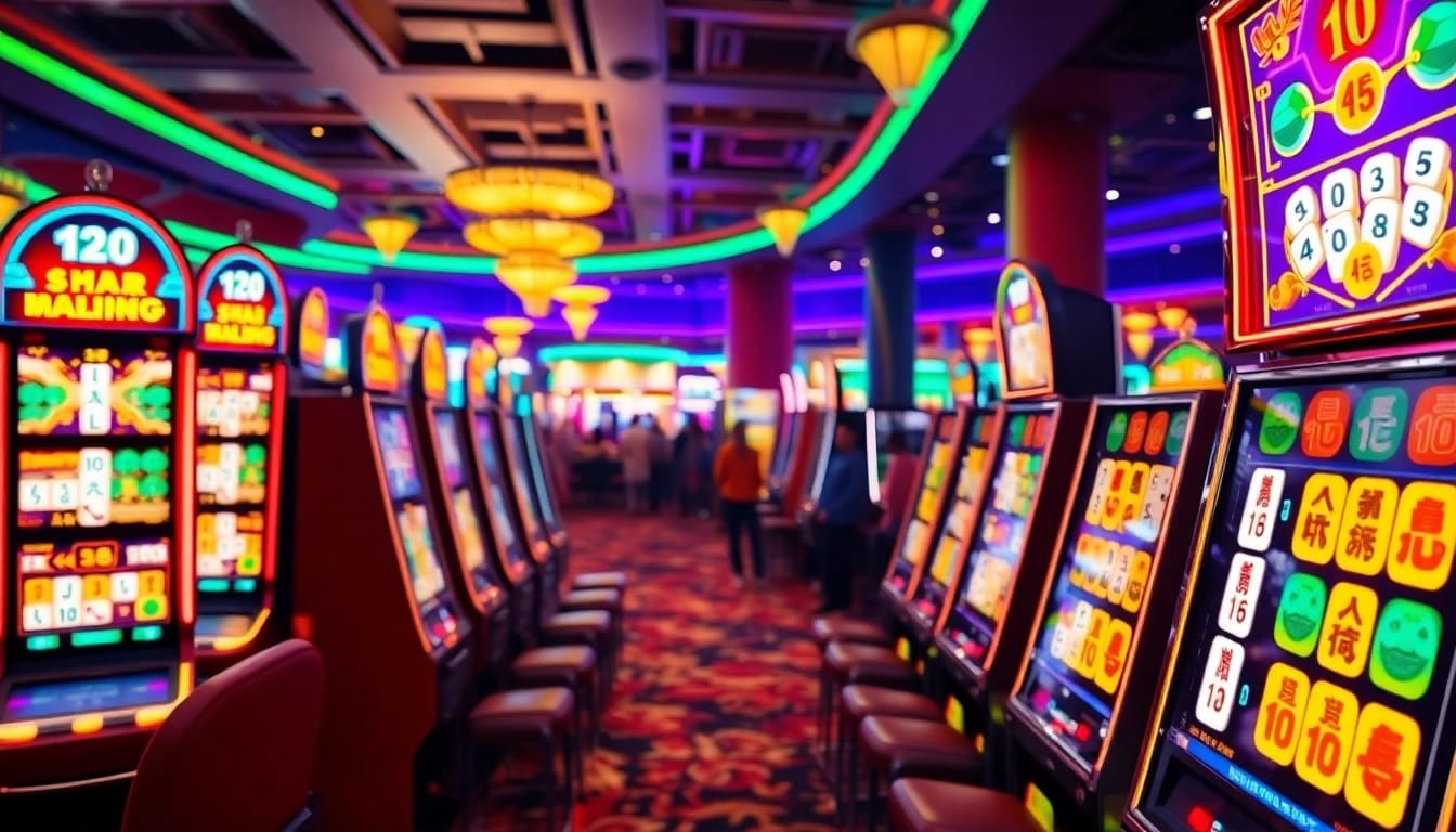 Engaging slot demo mahjong machines creating a lively casino atmosphere.