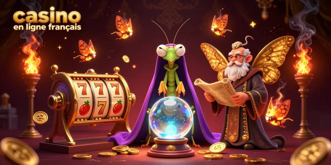 Jouer à un casino en ligne français avec le tarot d'un caméléon et des éléments de jeu variés.