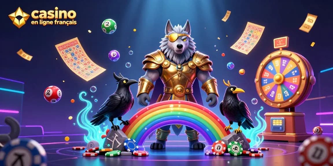 Découvrez le casino en ligne français avec un loup Odin et ses compagnons jouant dans un univers de jeux