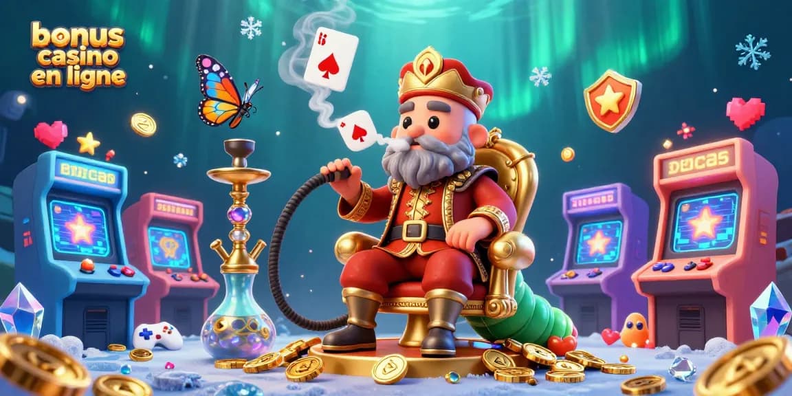 Gagnez des bonus casino en ligne avec cette illustration dynamique remplie de pièces d'or et de machines à sous.