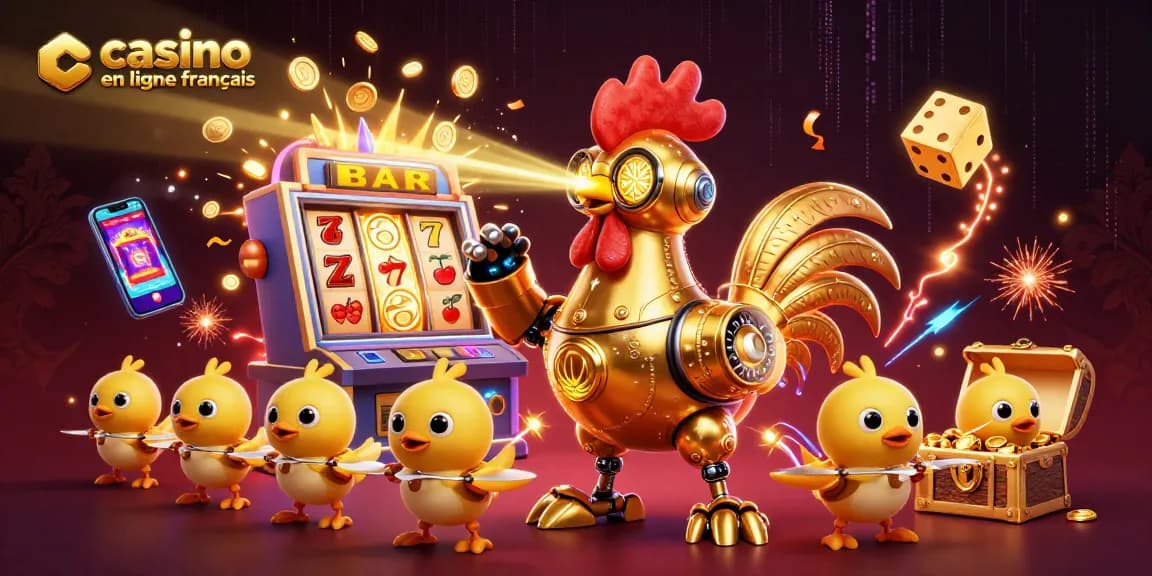 Jouez sur un casino en ligne français avec des gains explosifs et un dragon futuriste.