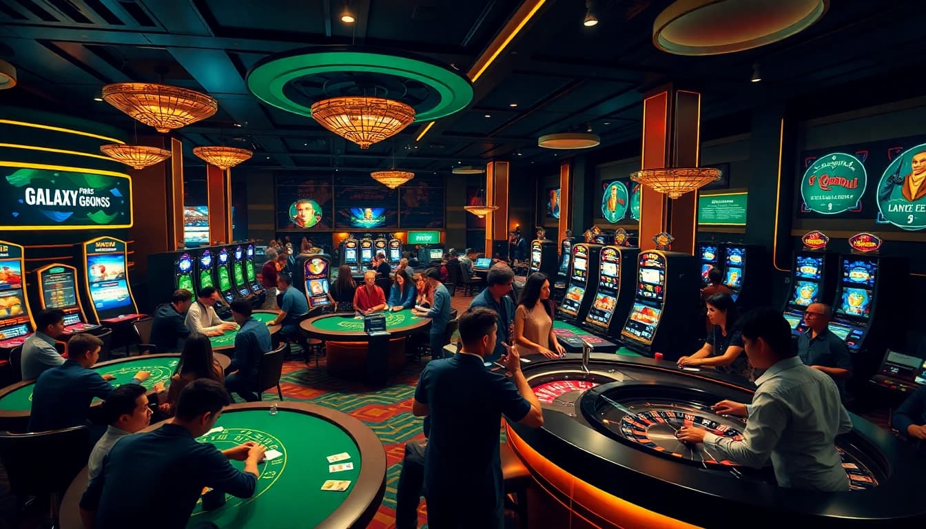 S8 players winning exciting prizes at a luxurious casino with Samsung Galaxy S8 branding.