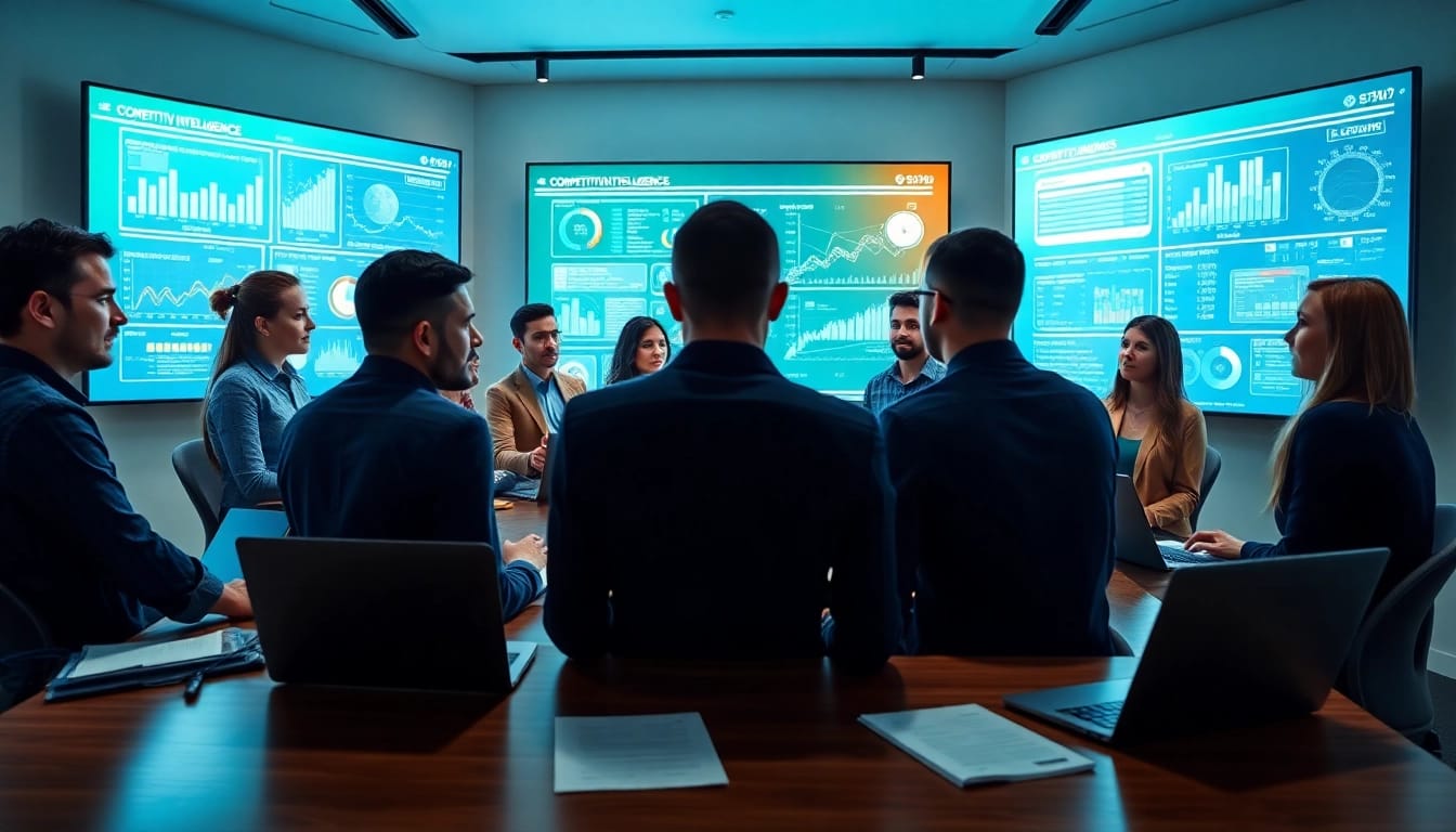 Utilizing AI for competitive intelligence in an innovative meeting space.
