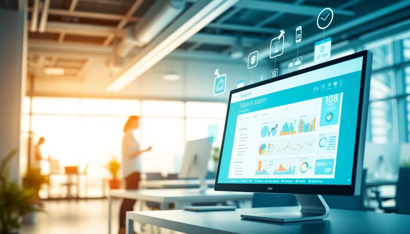 Visual representation of enterprise search platforms showcasing an integrated digital workspace.