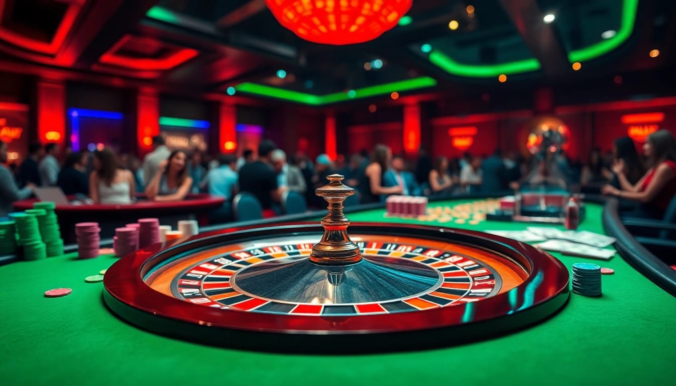 Experience thrilling moments at cs2 gambling sites with a vibrant casino gaming setup, full of excitement.