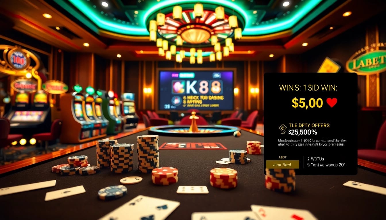 Engage in high-stakes poker action with NK88 casino chips and cards.
