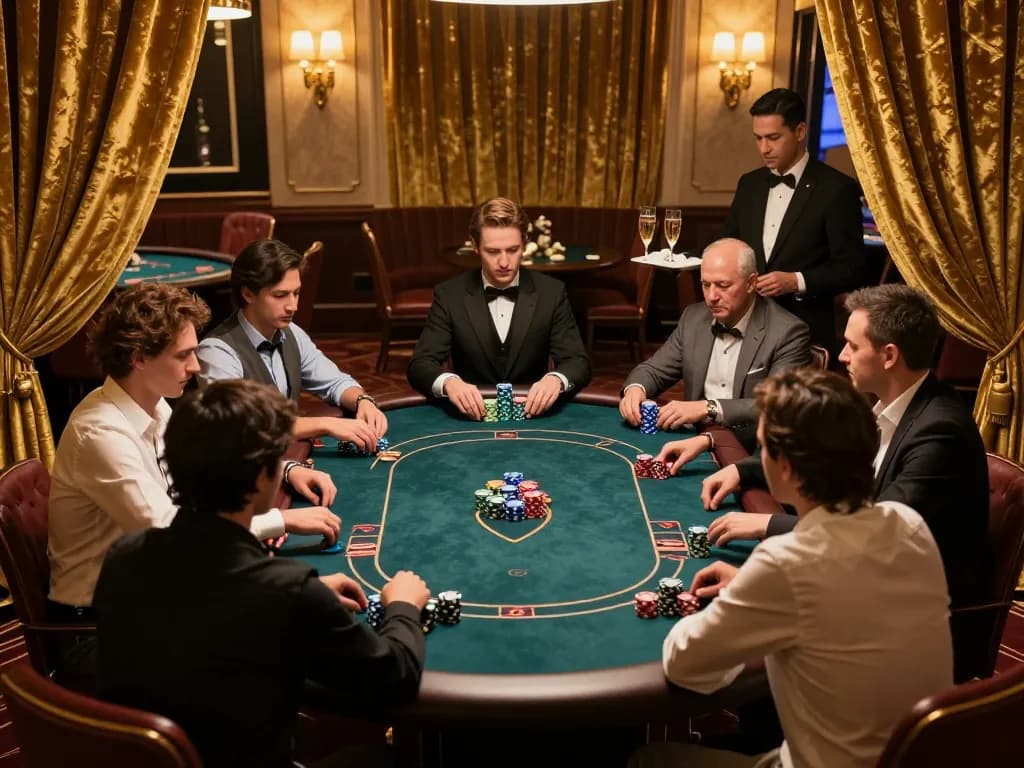 在中國Mansion88第一博彩網站的高级VIP扑克室中,玩家聚精会神地享受游戏