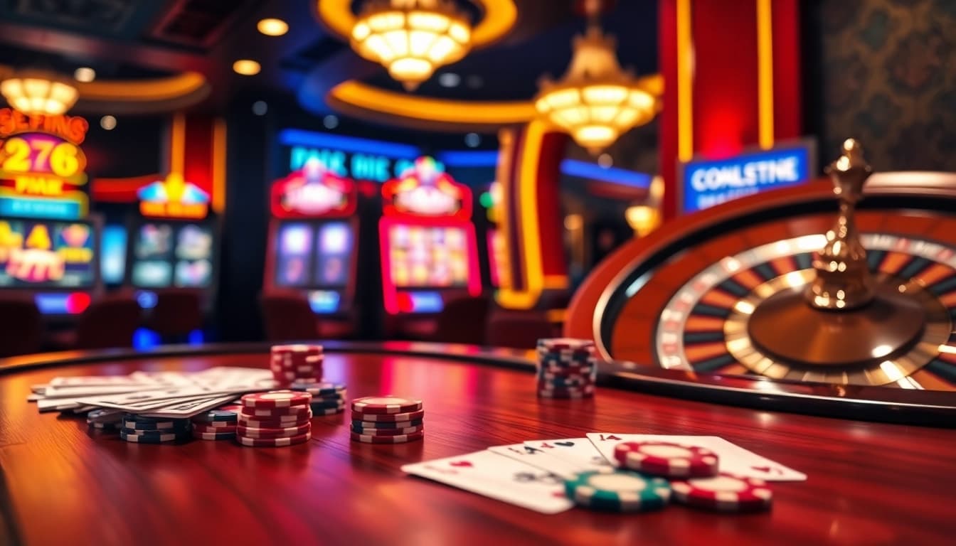 Experience thrilling gameplay with Gopay88 Daftar at an elegant casino table, complete with cards and chips.