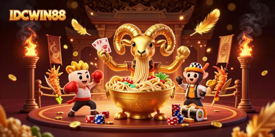 Experience exciting gameplay with IDCWIN88's vibrant, themed casino illustration featuring dynamic characters and elements.
