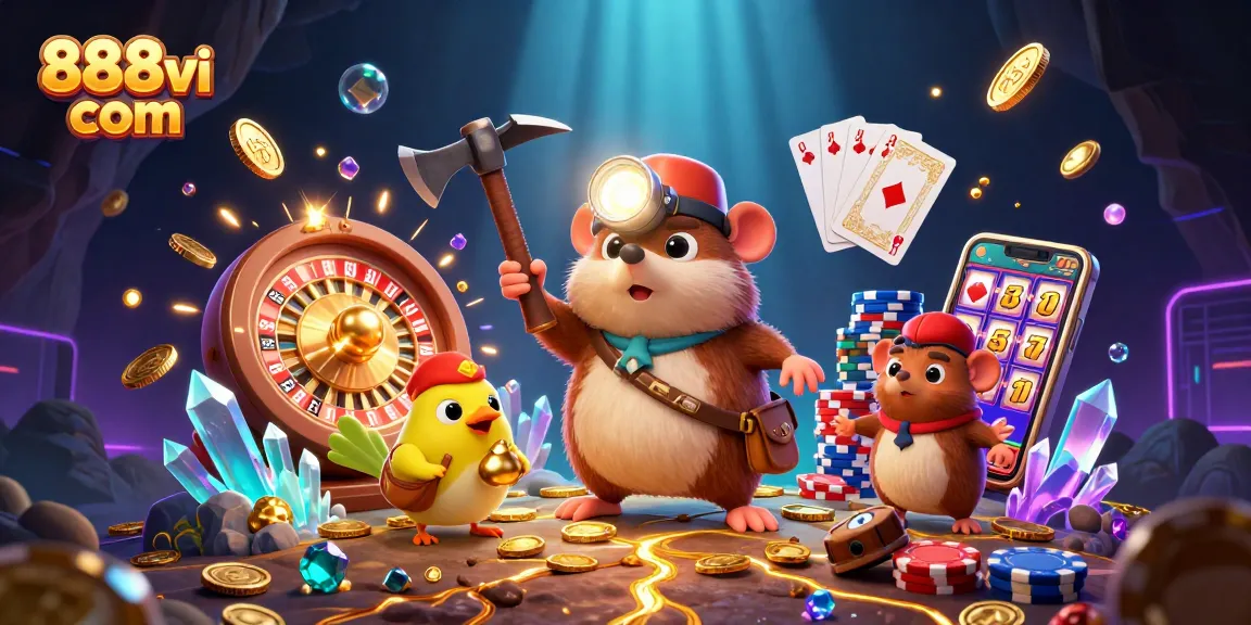 Experience excitement at 888vi com with golden hues, dynamic casino elements, and vibrant treasure hunting adventures.