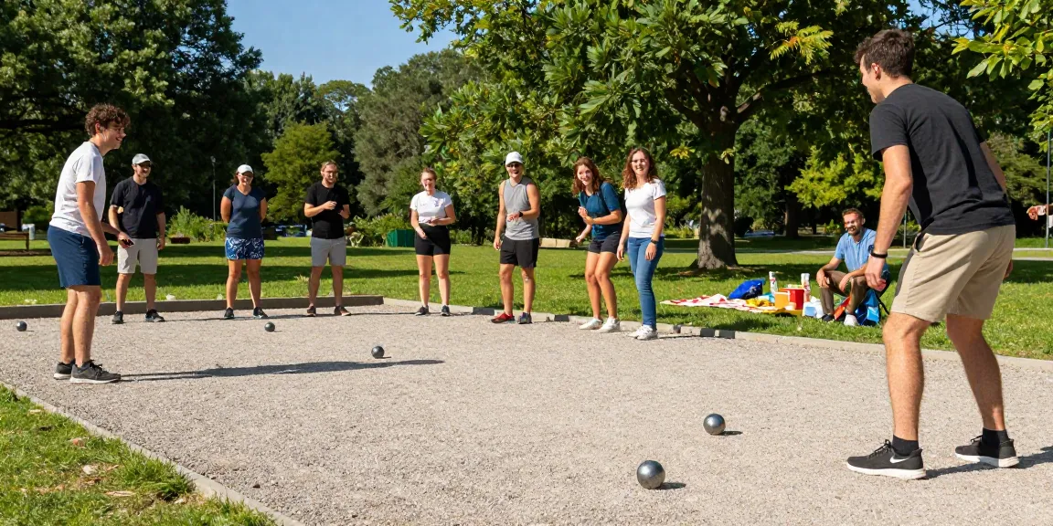 Permainan petanque di fopikotagorontal.org dengan suasana ceria di taman.
