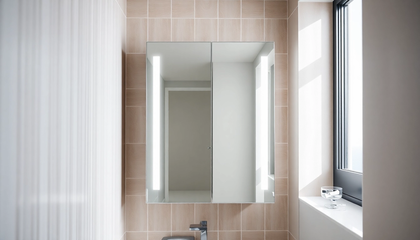 Illuminate your space with a stylish bathroom cabinet with mirror and light.
