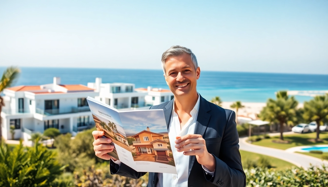 Display stunning real estate Alanya properties with a professional real estate agent in a beautiful coastal setting.