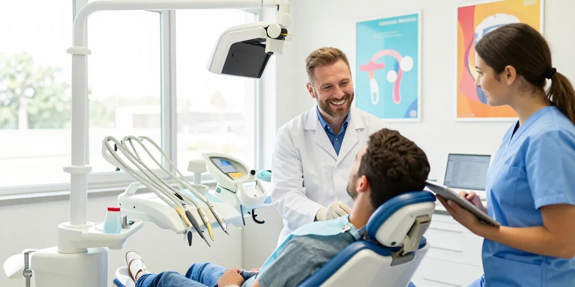 Emergency dentist Mooresville NC providing care in a modern dental office, showcasing a friendly atmosphere and patient-focused service.