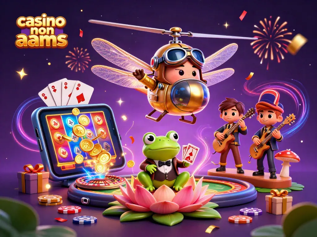 Un croupier rana in un casinò non AAMS distribuisce carte mentre un pilota di drago svolazza sopra.