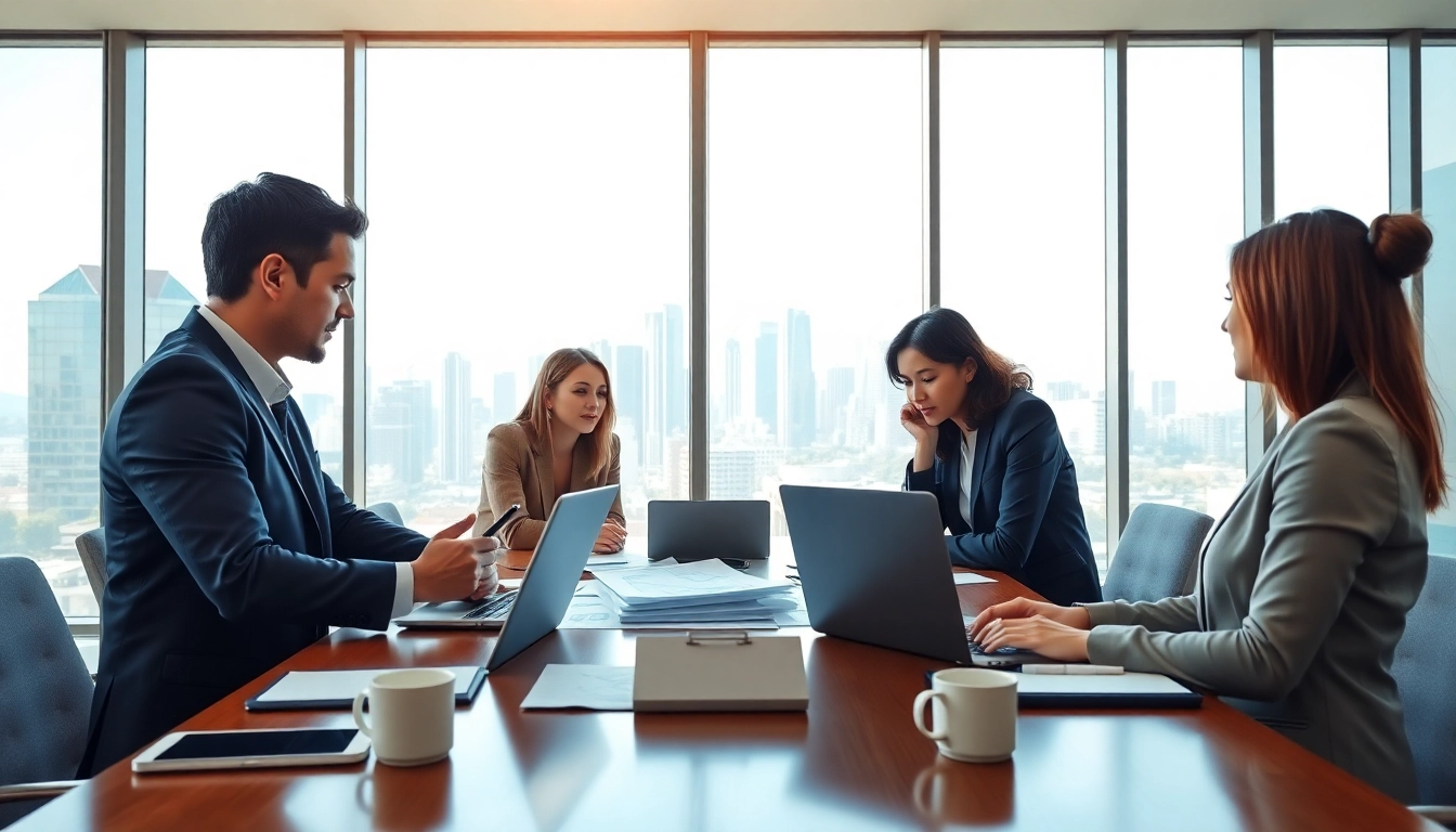 Engaging business growth insights through strategic team collaboration in a modern office.