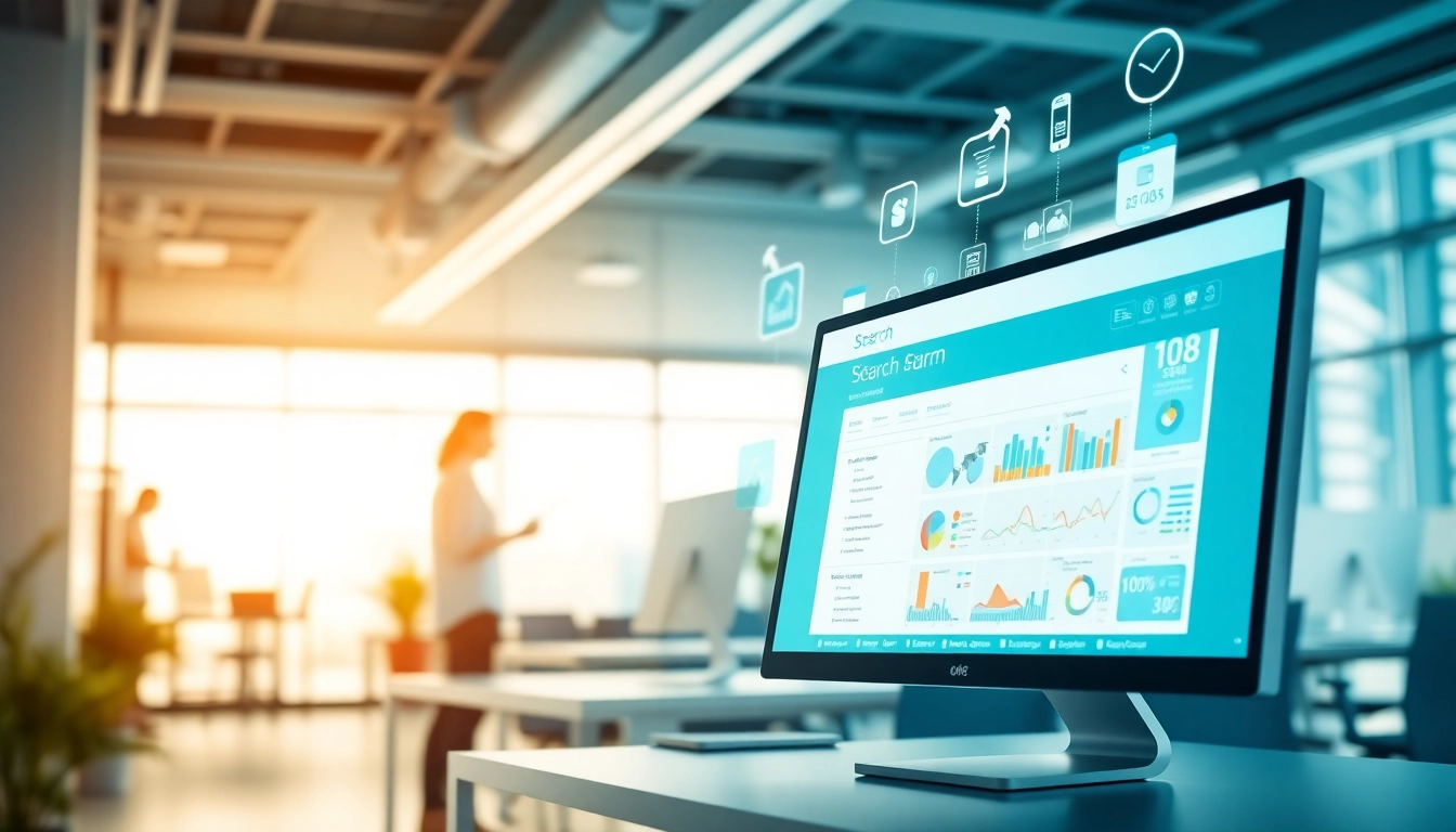 Visual representation of enterprise search platforms showcasing an integrated digital workspace.