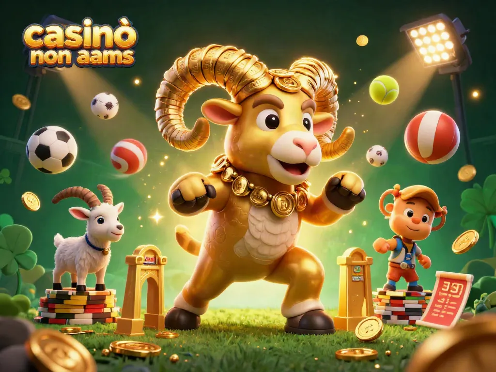 Casinò online non AAMS: partecipa all'azione con un'illustrazione vivace e ricca di dettagli 3D.
