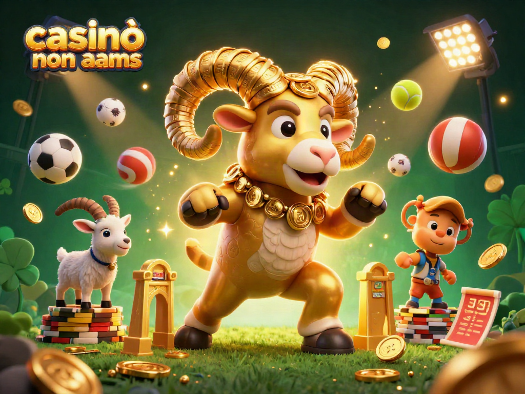 Casinò online non AAMS: partecipa all'azione con un'illustrazione vivace e ricca di dettagli 3D.