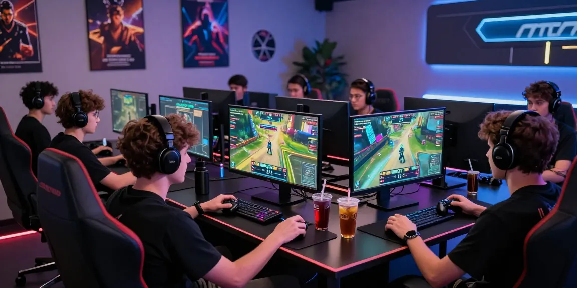 Players immersed in rokok88 online gaming with vibrant setups and thrilling action.