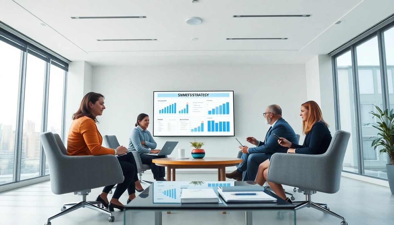 Professional team discussing SMSF set up in a modern office environment