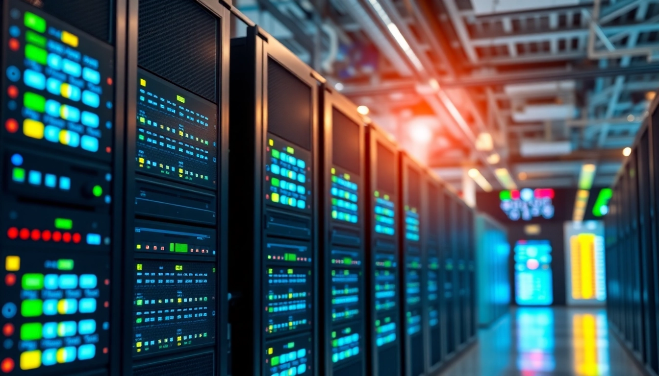 Enhance your website's security with CDN with DDoS Protection showcasing a data center.