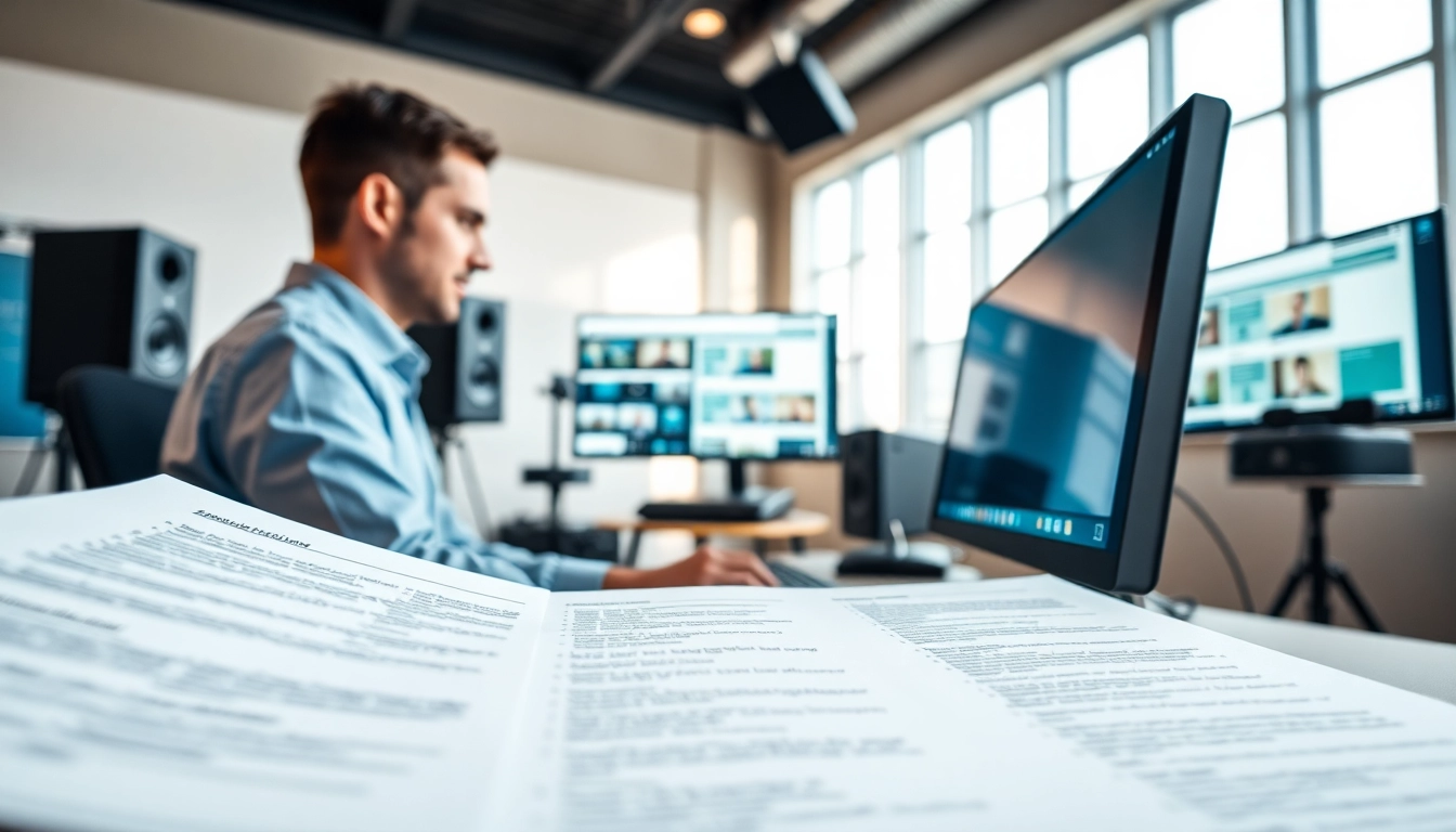 Enhancing video translation with a translator focused on accurate output in a tech-savvy studio.