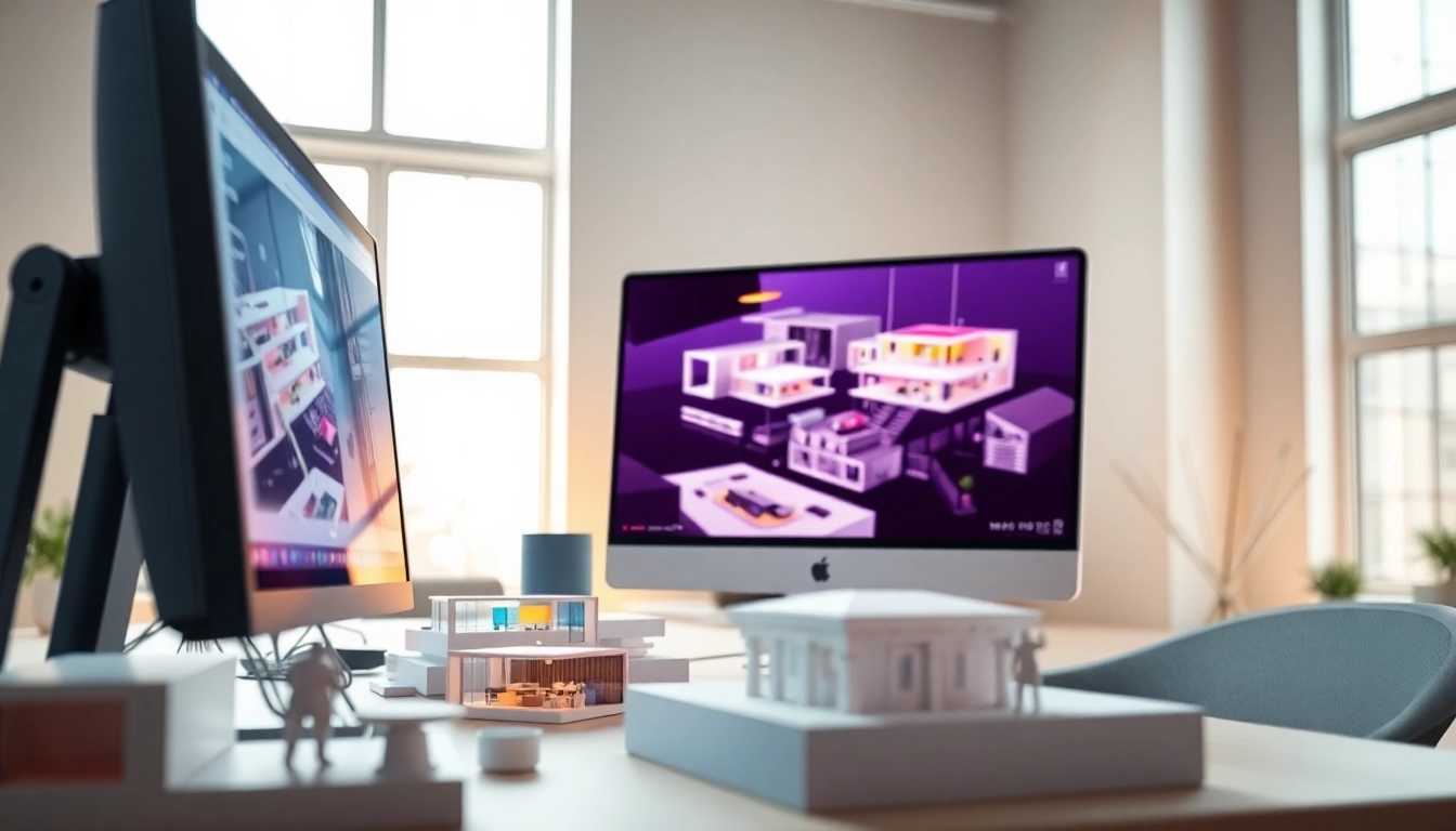 Professionelle 3D Visualisierung erstellen mit detaillierten Modellen und natürlicher Beleuchtung.