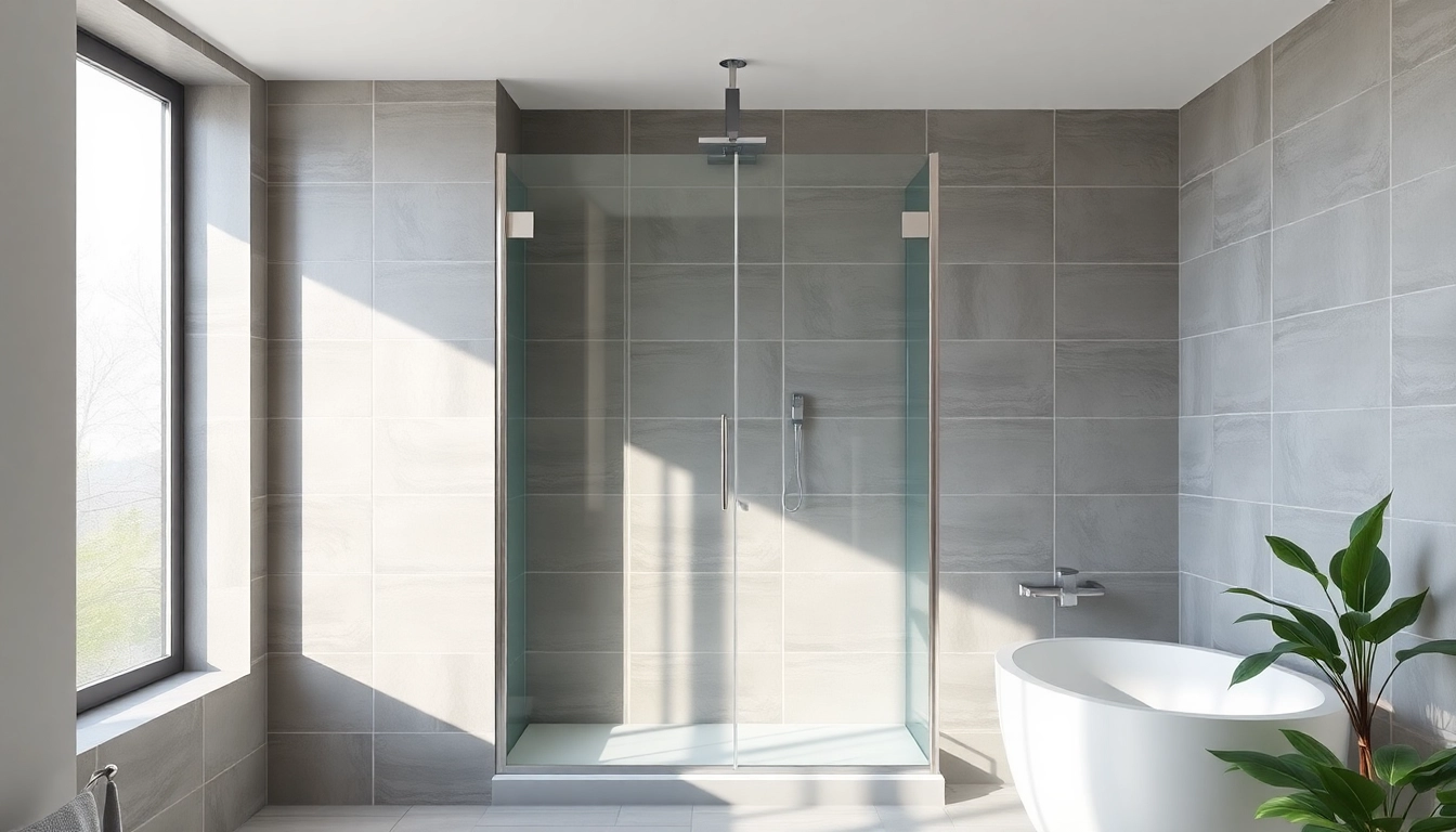 View a beautifully designed semi-frameless shower screen in a modern bathroom.