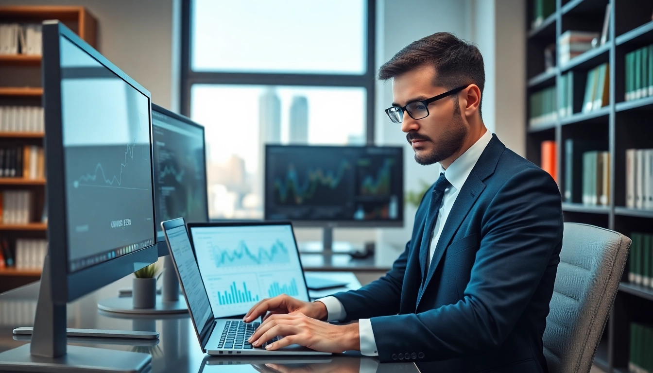 Professioneller SEO-Experte analysiert Daten zur seo agentur essen in modernem Büro.