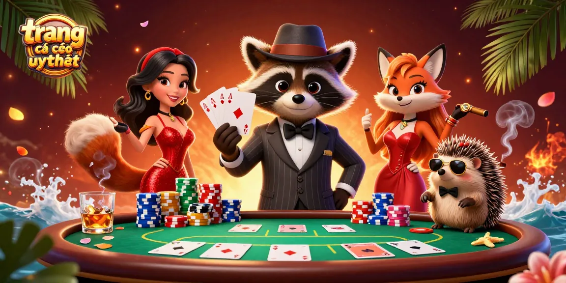top trang cá cược uy tín trong một bối cảnh sôi động với các nhân vật hoạt hình và đồ chơi bài