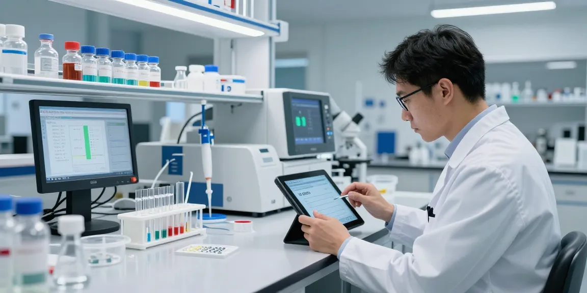 Research scientist at Swiss Chems labs testing high-quality peptides and SARMs.