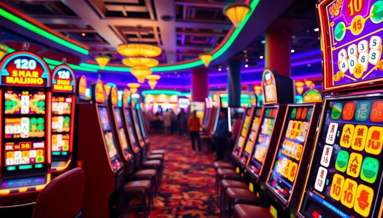Engaging slot demo mahjong machines creating a lively casino atmosphere.