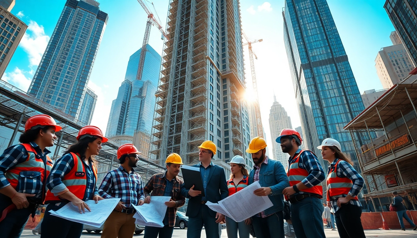 New York City General Contractor team collaborating on high-rise construction.
