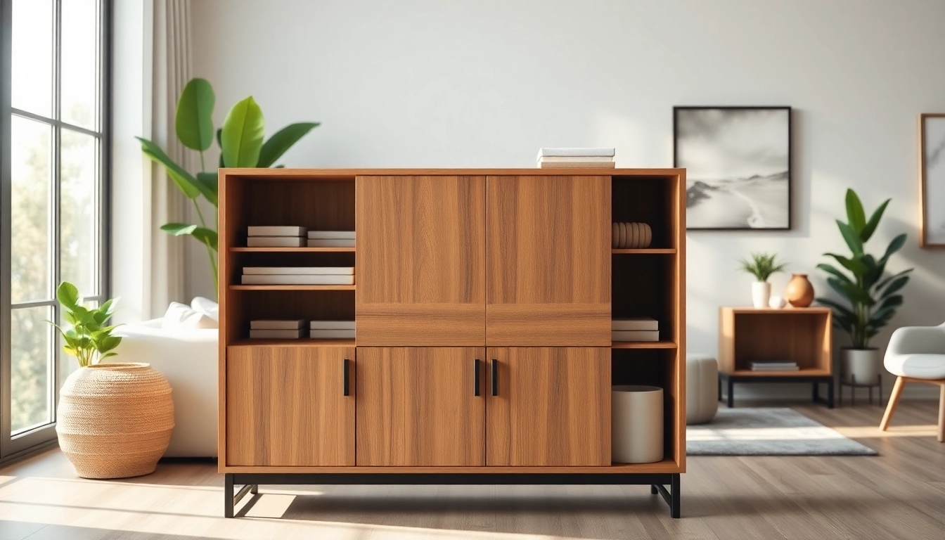 Organizing space with a beautifully designed Storage cabinet in a modern living room setting.