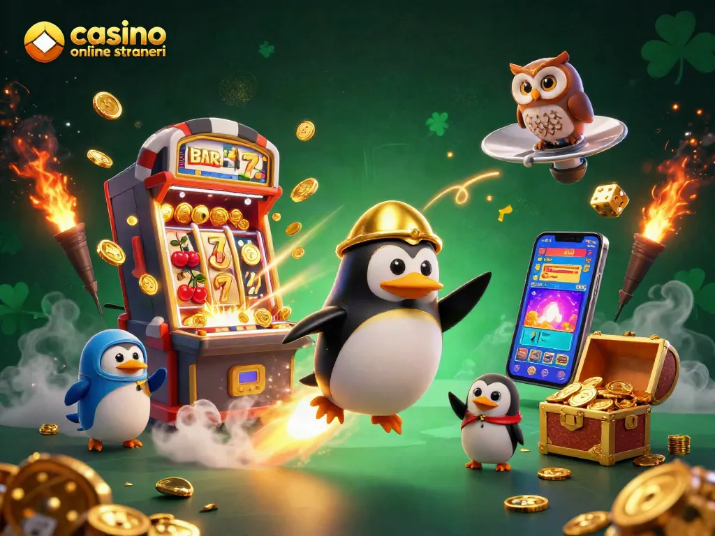 Scopri i migliori casino online stranieri con un'illustrazione vivace e ricca di elementi di gioco.