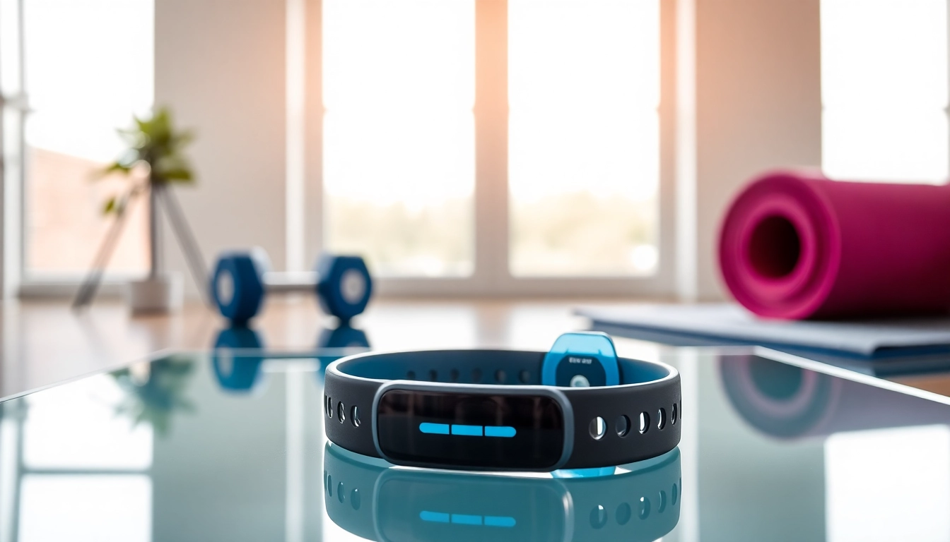 Presentando la pulsera power balance con detalles de diseño en un entorno deportivo minimalista.