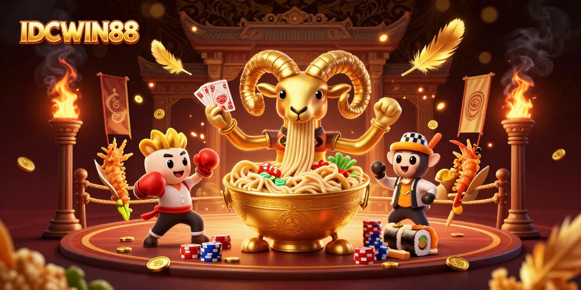 Experience exciting gameplay with IDCWIN88's vibrant, themed casino illustration featuring dynamic characters and elements.